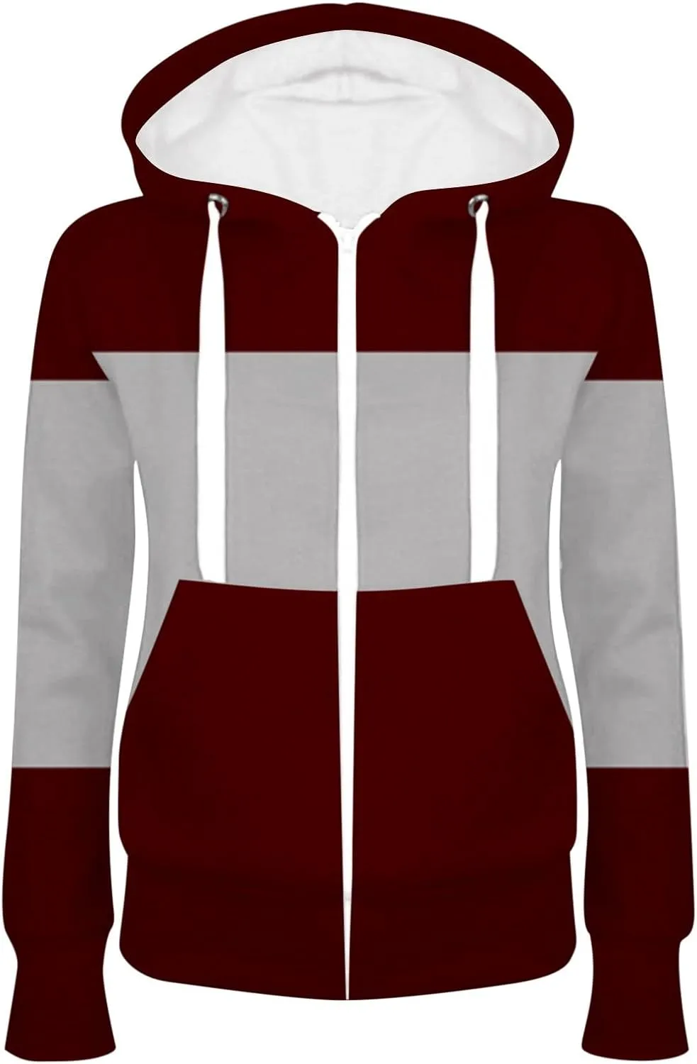 SMIDOW Womens Plus Size Zip Up Hoodies Fall Fashion 2023 Color Block Fleece Zipper Pullover Hoodie Jacket With Pockets