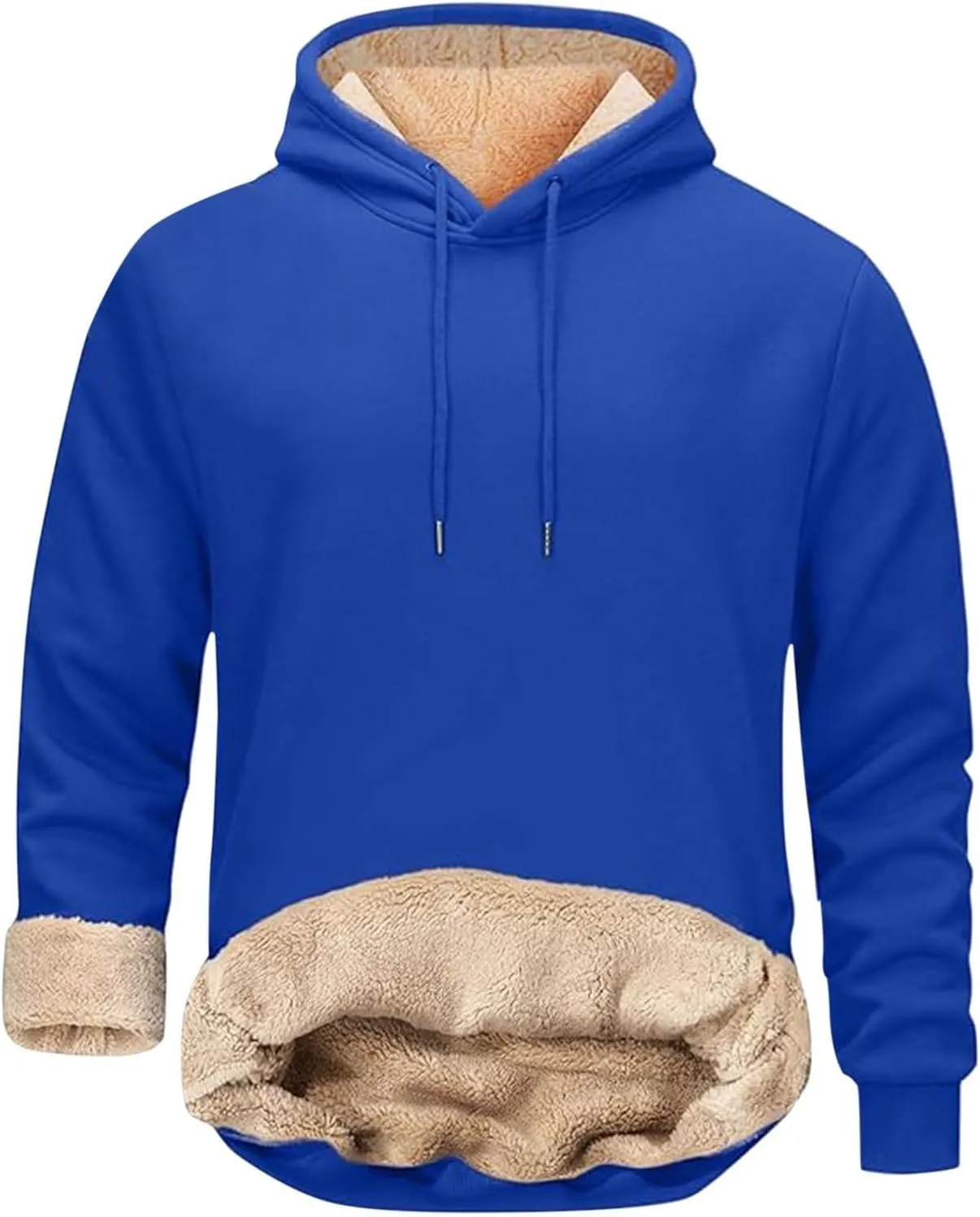 SUWBMHWE Mens Sweatsuit Sherpa Lined 2 Piece Sweatshirts Set Pullovers Fleece Sweatpants Winter Thermal Athletic Tracksuits