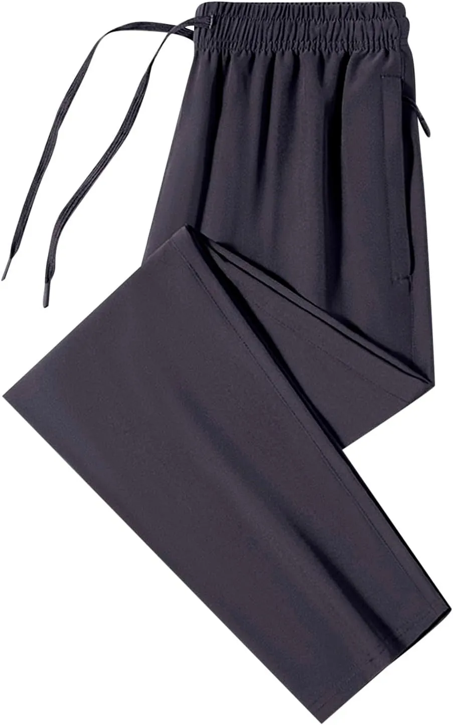Sweatpants for Men Slim Fit Ice Silk Quick Drying Hiking Pants Lightweight Drawstring Waist Loose Straight Trousers