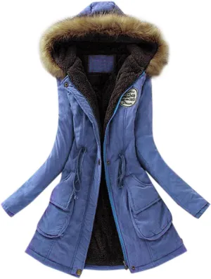 Top Winter Coat Ladies Warm Sweater Down Jacket Hooded Outwear Casual Coats Mid-Length Lamb Wool Cotton Overwear