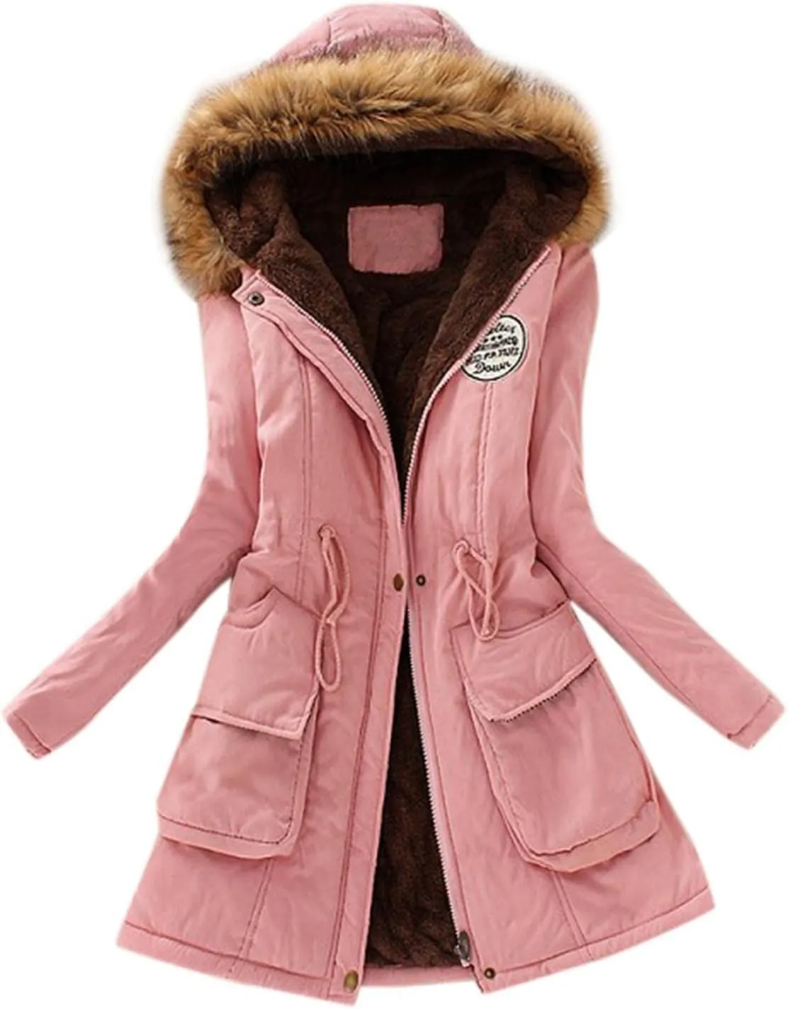Top Winter Coat Ladies Warm Sweater Down Jacket Hooded Outwear Casual Coats Mid-Length Lamb Wool Cotton Overwear