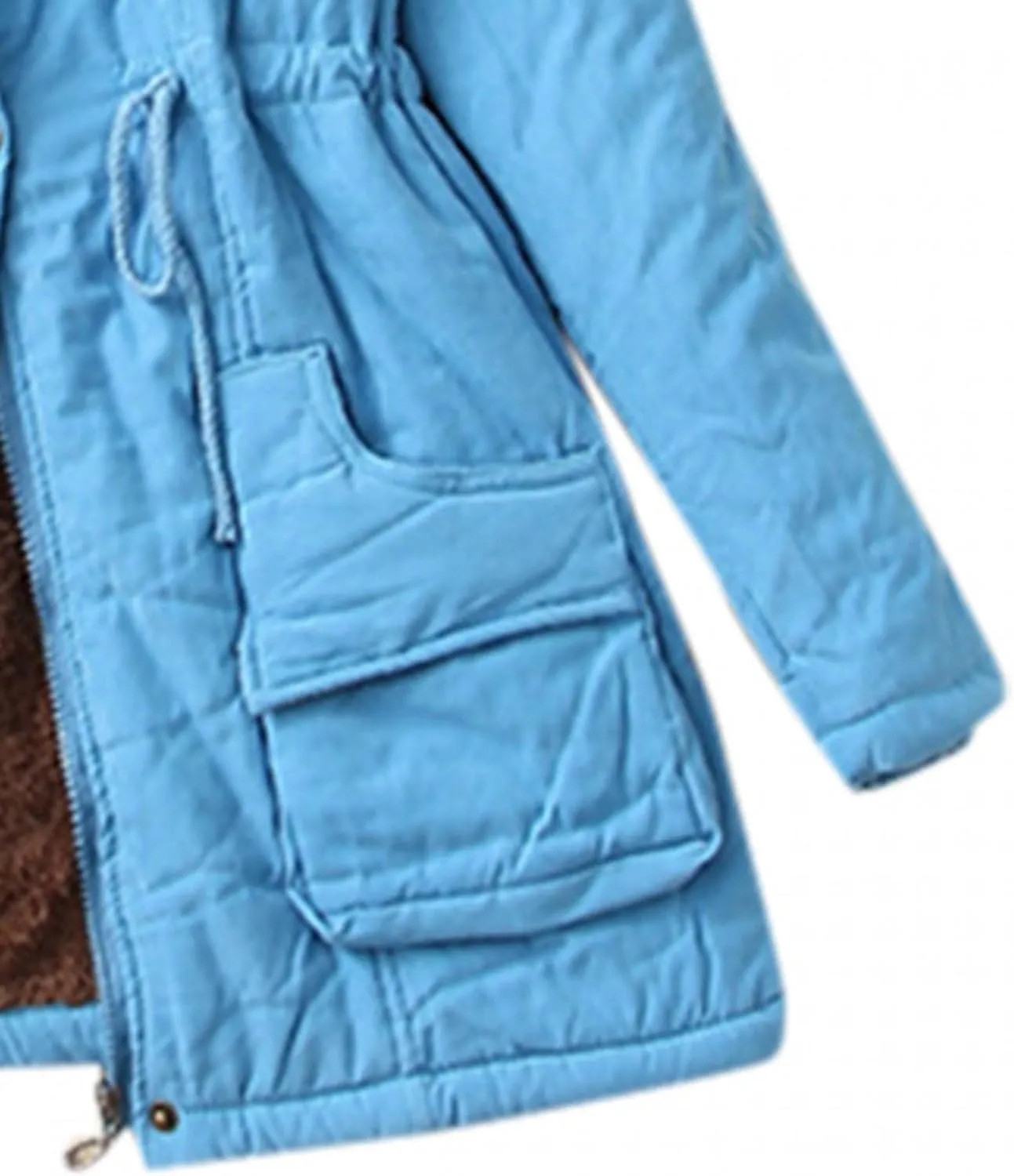 Top Winter Coat Ladies Warm Sweater Down Jacket Hooded Outwear Casual Coats Mid-Length Lamb Wool Cotton Overwear
