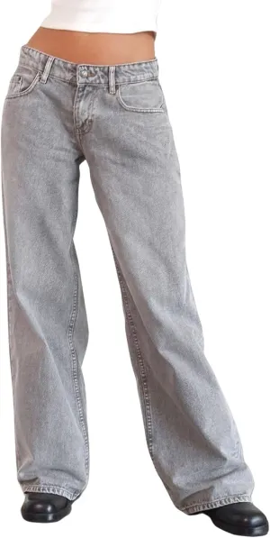 Trending Jeans for Women 2025 Patch Pocket Womens Jeans Wide Leg Stretchy Lightweight Summer Flowy Pants