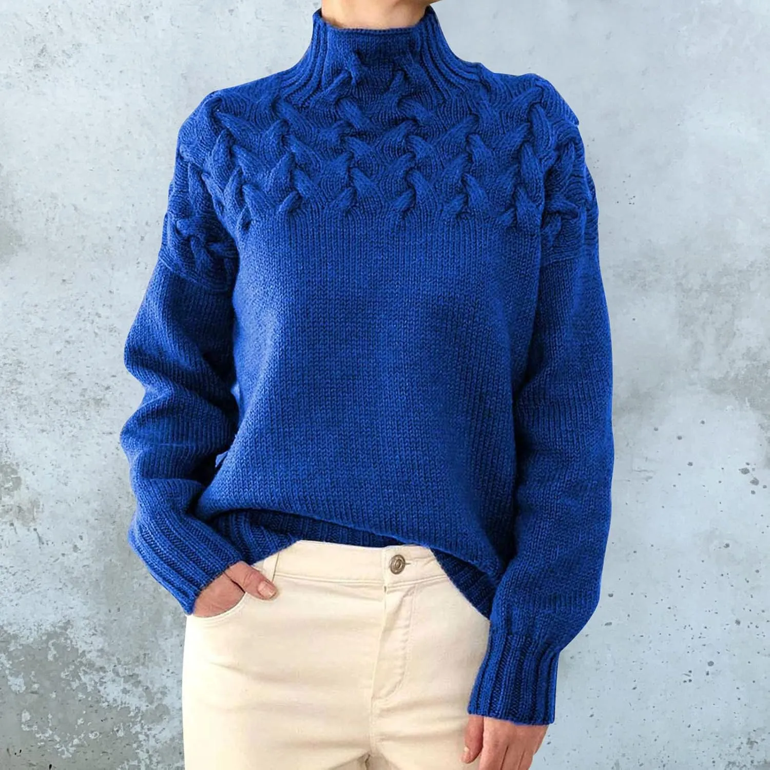 Turtleneck Sweaters for Women Pleated Front Sweatshirts Long Sleeve Crewneck Hoodies 2024 Fall Winter Warm Pullover Top
