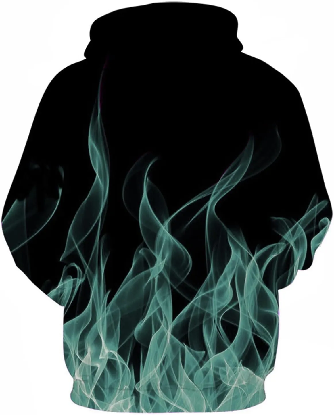 Unisex Novelty Hoodies for Men 3D Colorful Flame Printed Hood Sweatshirts Oversized Baggy Pullover Tops with Pockets