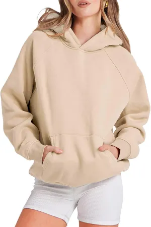 Vickyleb Women's Oversized Hoodies Sweatshirts Casual Fleece Hooded Pullover Tops Sweaters Fall Fashion Clothes 2024