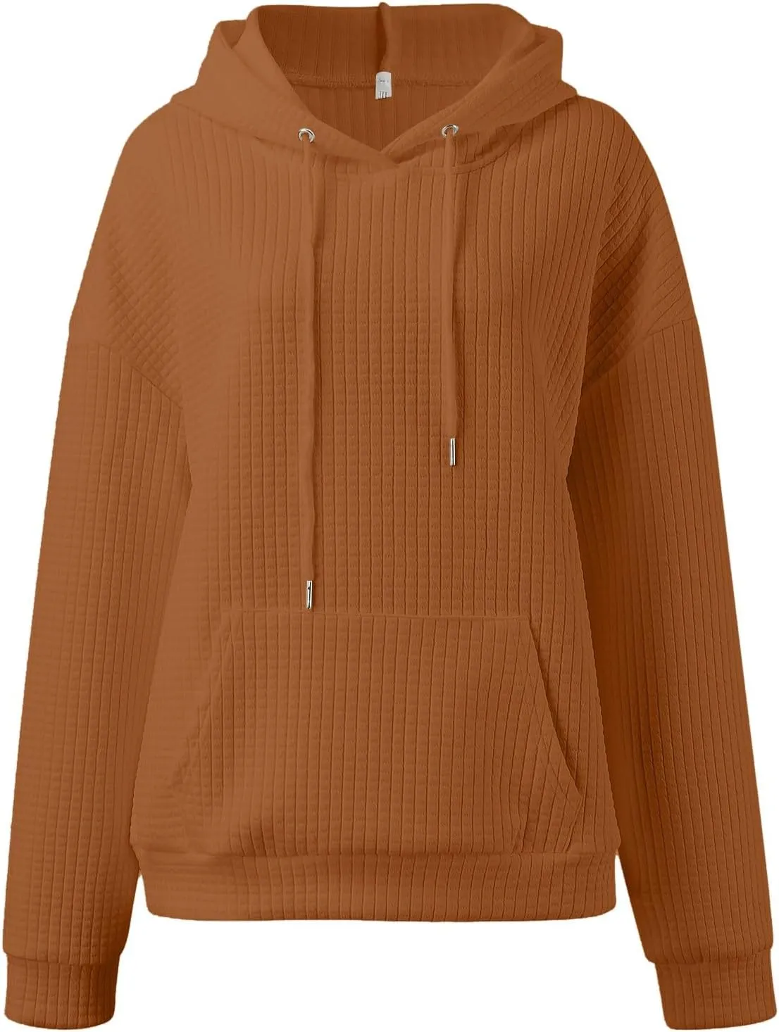 Waffle Knit Oversized Hoodies for Women with Pocket - Fall Sweatshirt 2024
