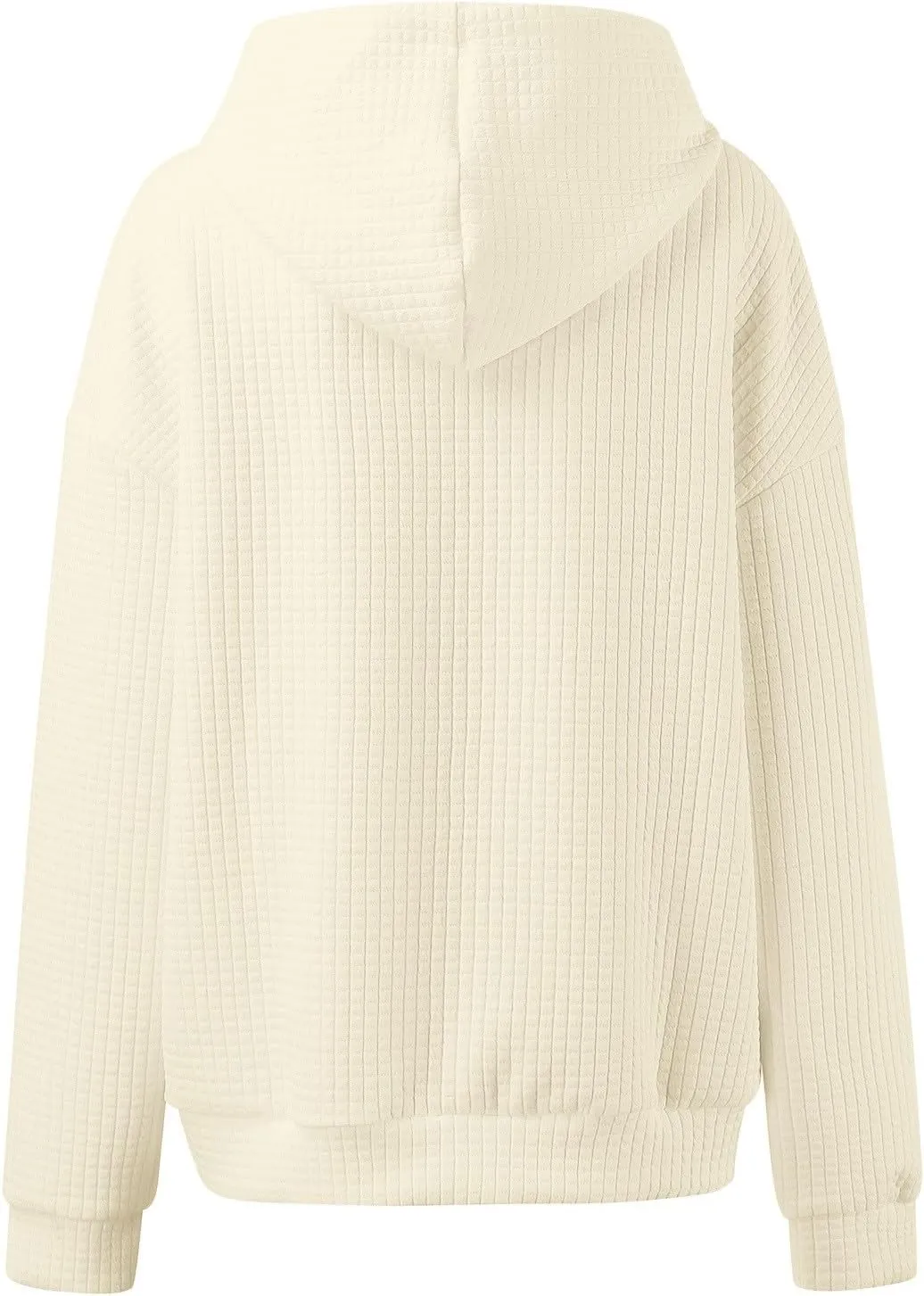 Waffle Knit Oversized Hoodies for Women with Pocket - Fall Sweatshirt 2024
