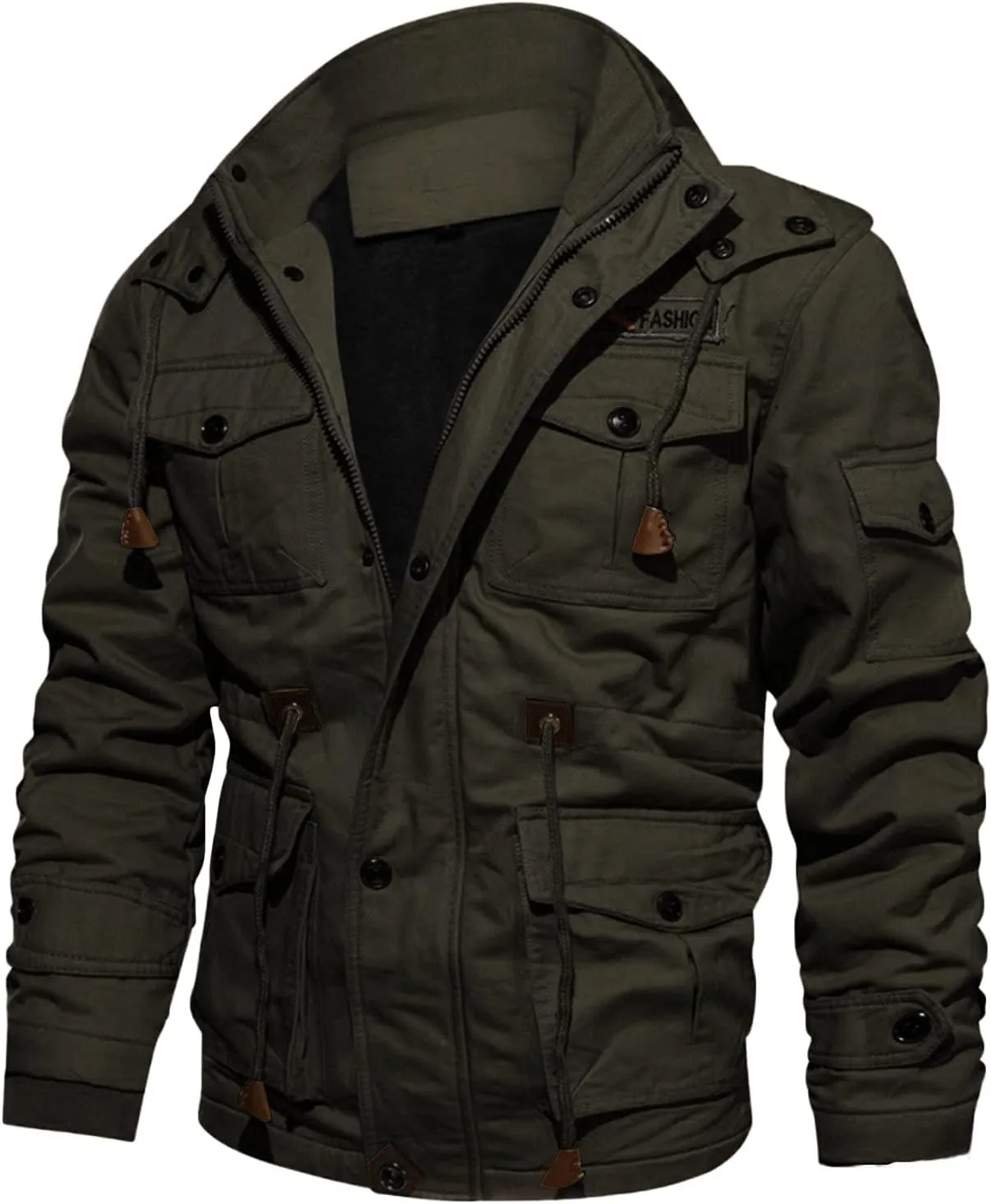 Winter Coats for Men Mens Winter Coats Men's Jacket Casual Fleeced Windproof Bomber Jacket Full Zip Windbreaker Jacket