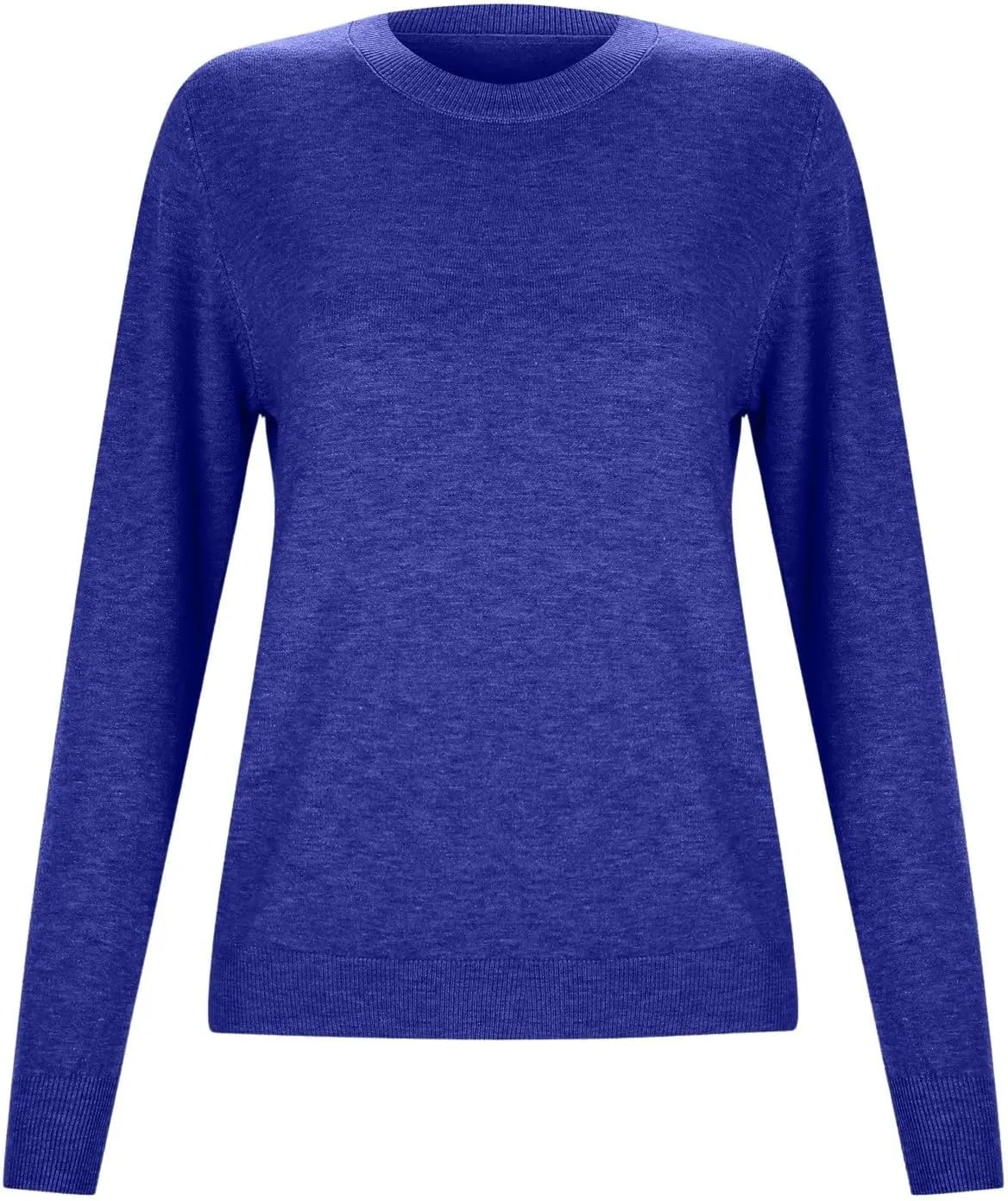Women Cropped Pullover Sweatshirt Solid Crewneck Long Sleeve Knitted Pullover Sweater Casual Loose Fit Outfits