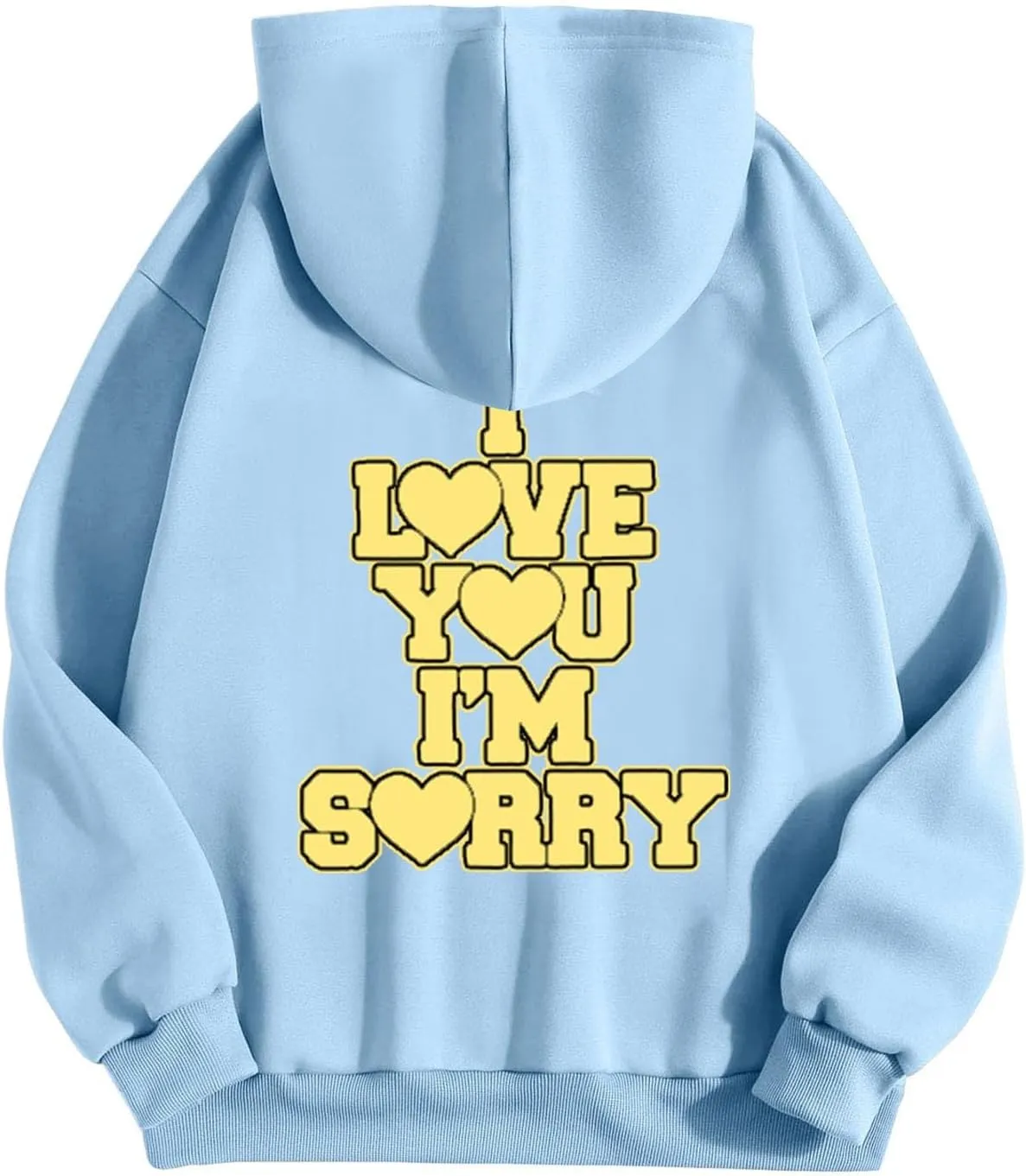 Women Hoodies Gracie I Love You I'm Sorry Letter Print Hoodie Pullover Long Sleeve Oversized Y2K Trendy Casual Shirts