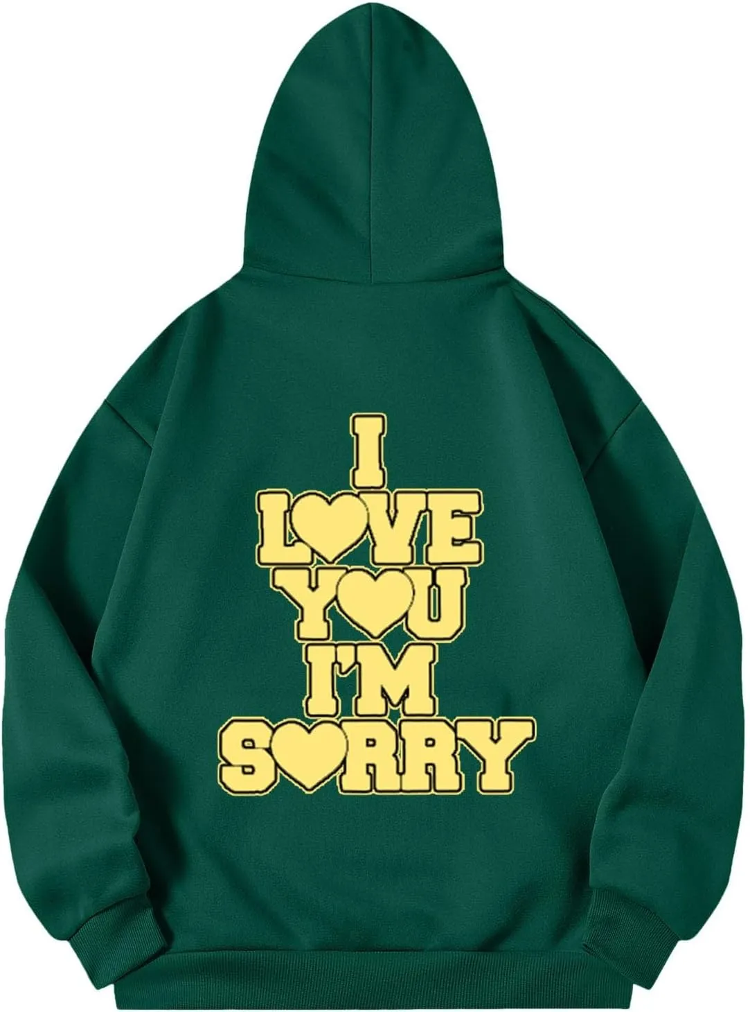 Women Hoodies Gracie I Love You I'm Sorry Letter Print Hoodie Pullover Long Sleeve Oversized Y2K Trendy Casual Shirts