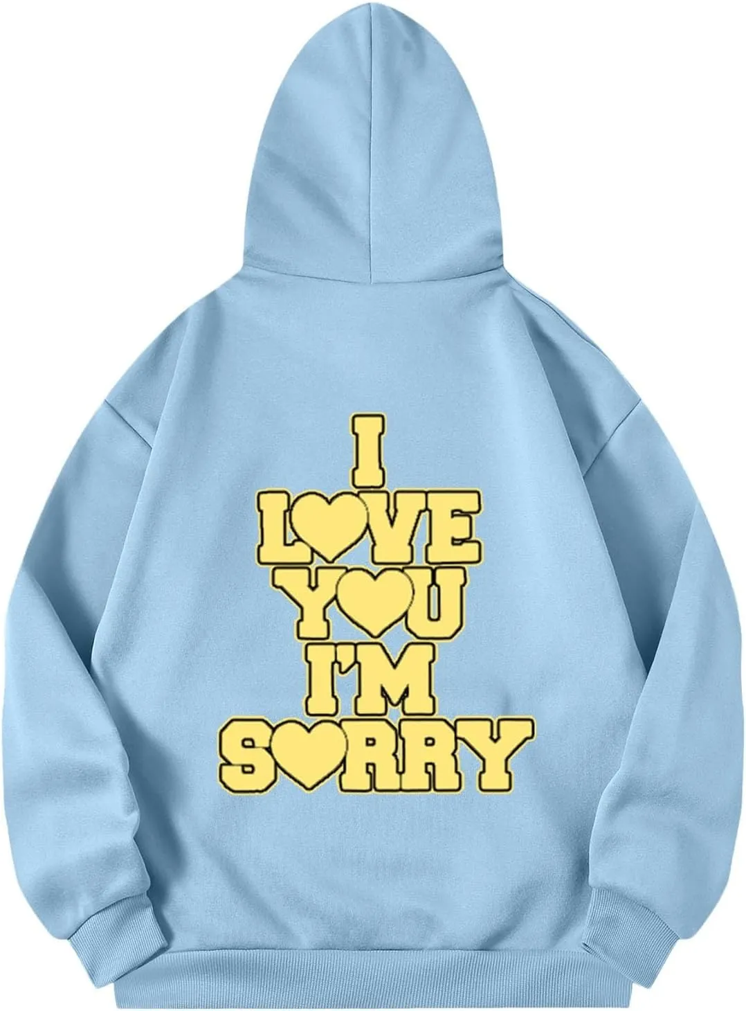 Women Hoodies Gracie I Love You I'm Sorry Letter Print Hoodie Pullover Long Sleeve Oversized Y2K Trendy Casual Shirts