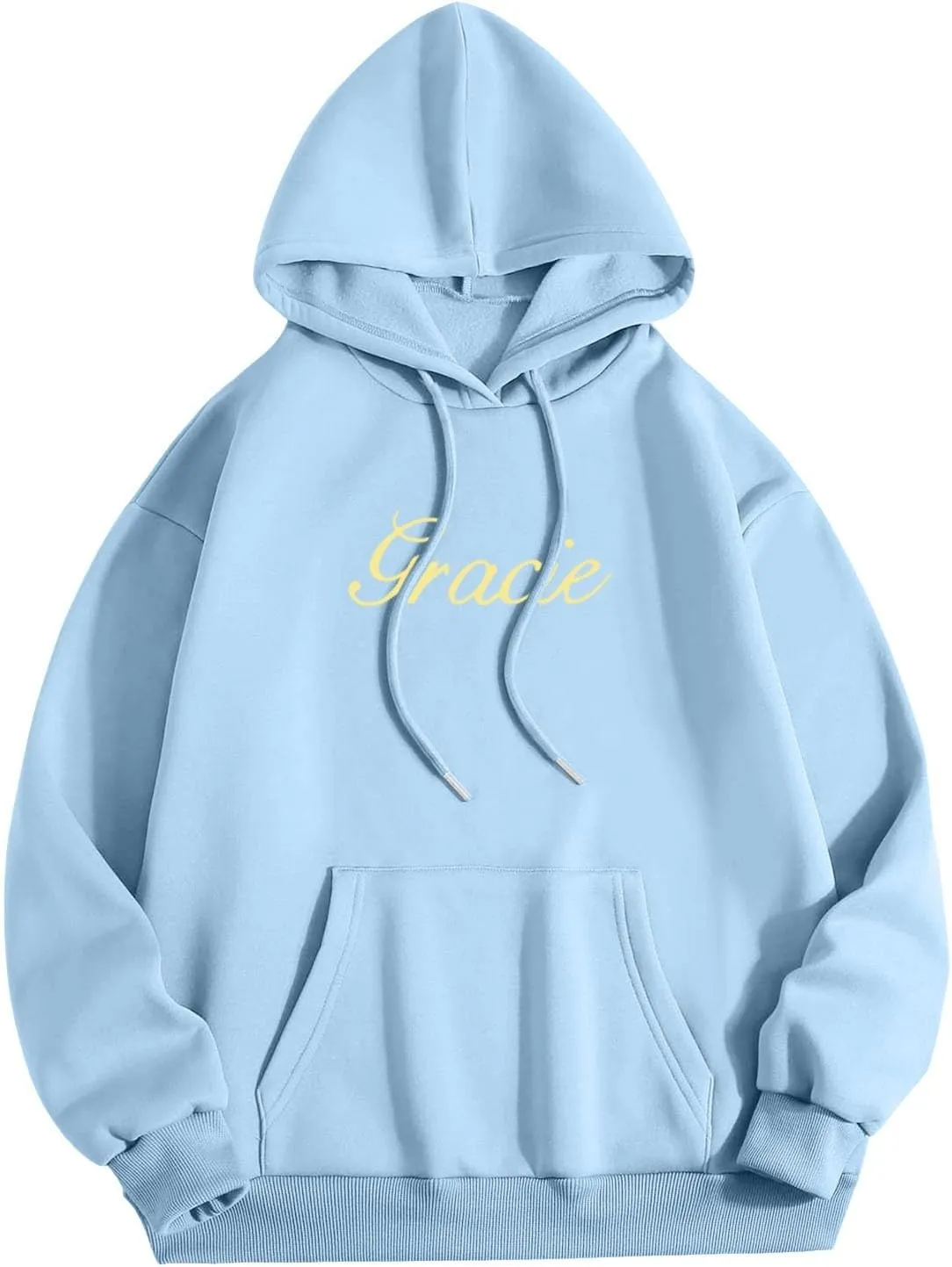 Women Hoodies Gracie I Love You I'm Sorry Letter Print Hoodie Pullover Long Sleeve Oversized Y2K Trendy Casual Shirts