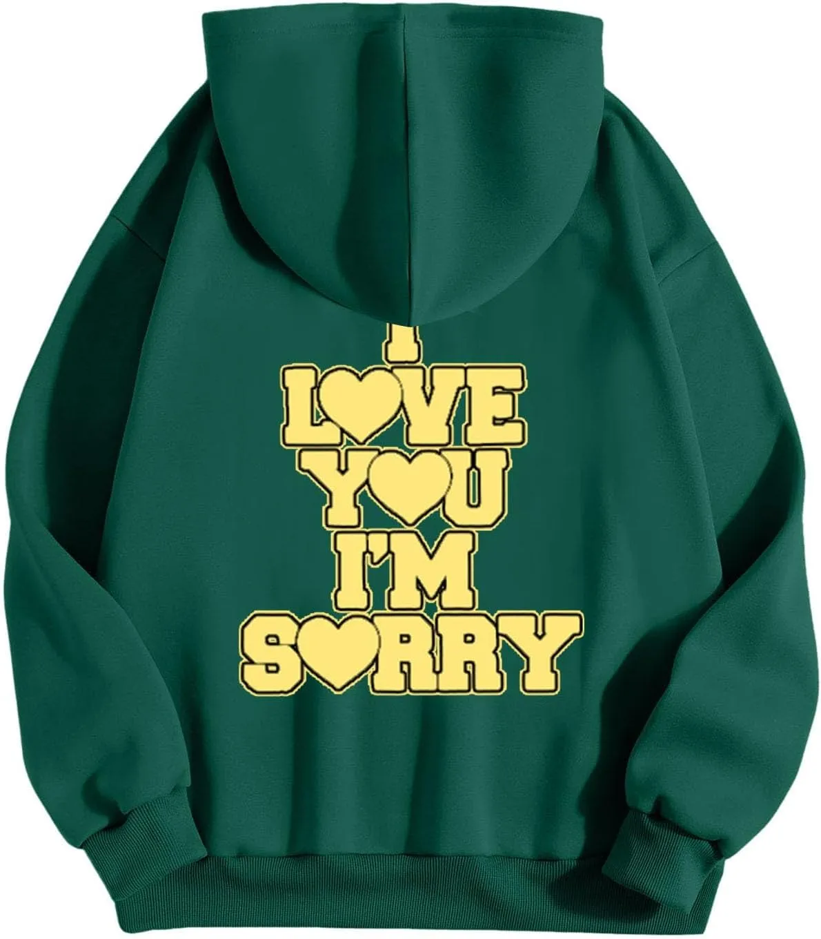Women Hoodies Gracie I Love You I'm Sorry Letter Print Hoodie Pullover Long Sleeve Oversized Y2K Trendy Casual Shirts