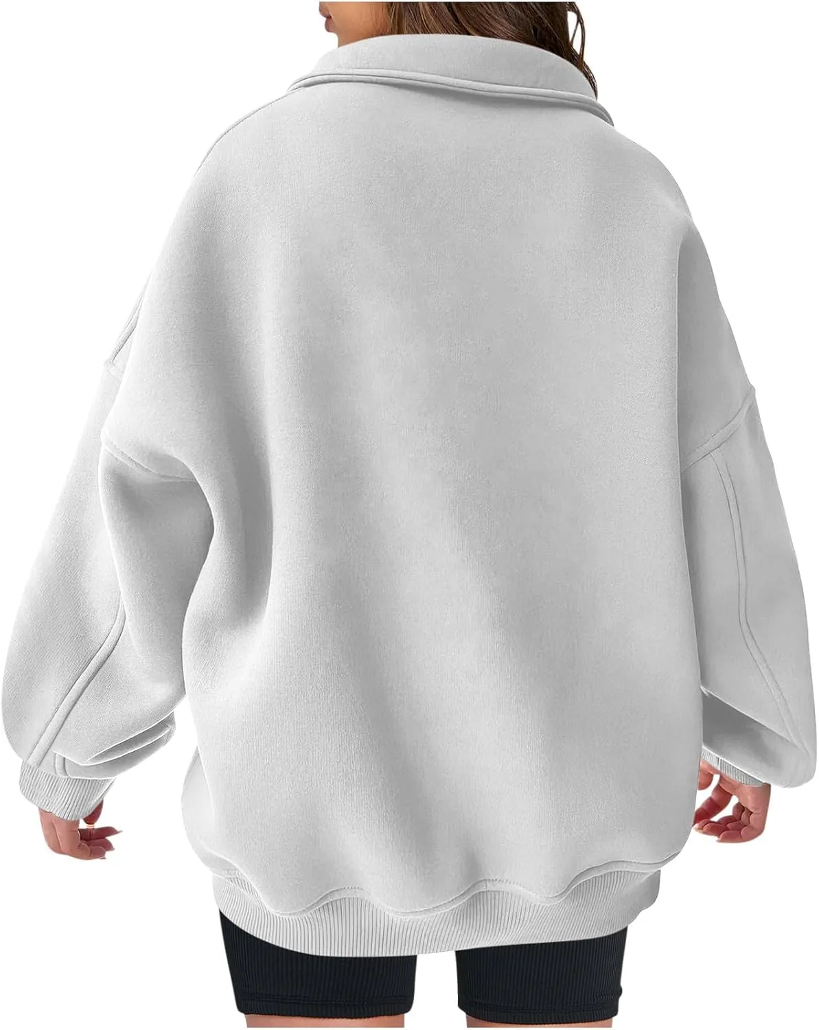 Women Oversized Hoodies Sweatshirt Half Zip Long Sleeve Fleece Pullover Top 2024 Fall Trendy Teen Girl Preppy Clothes