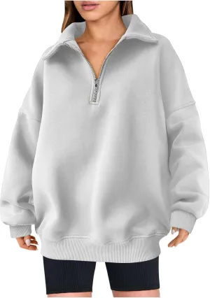 Women Oversized Hoodies Sweatshirt Half Zip Long Sleeve Fleece Pullover Top 2024 Fall Trendy Teen Girl Preppy Clothes