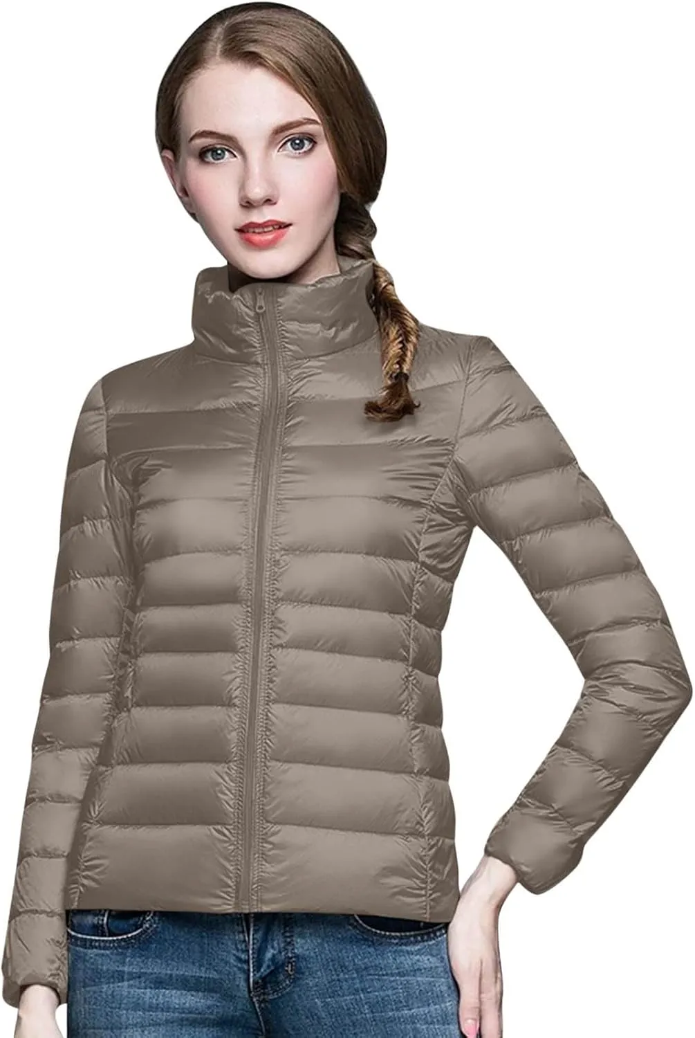 Women Puffer Jacket Reversible Fall and Winter Fashion Warm Quilted Long Hooded Padded Bubble Coat Snow Coats