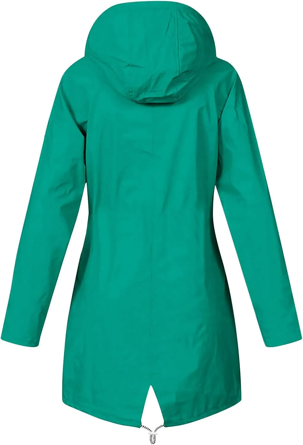 Women Solid Rain Jacket Outdoor Hooded Windproof Coat Fall Winter Casual Coats Plus Size Zip Up Hoodie Outwear
