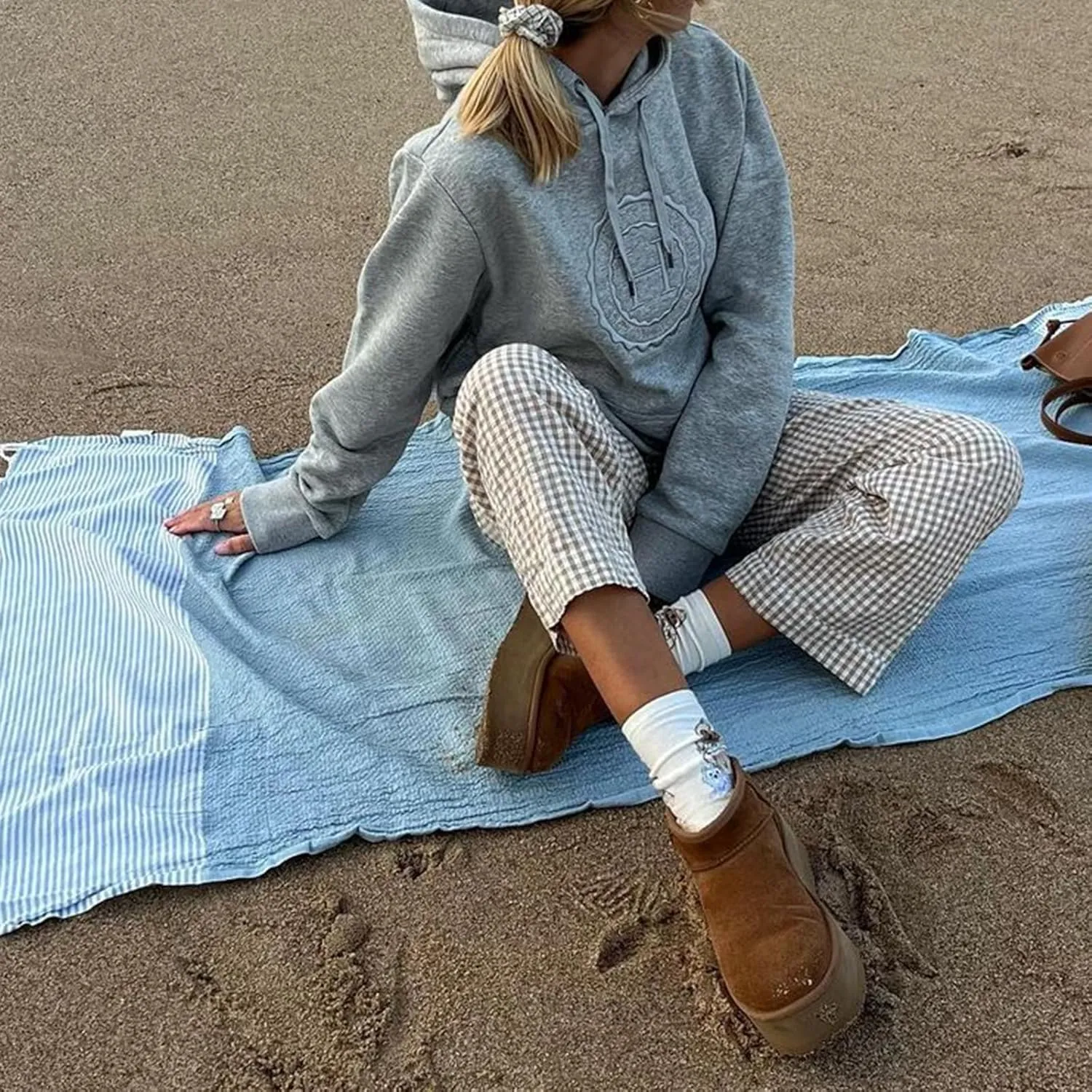 Women Y2K Plaid Pants Summer Casual Drawstring High Waist Straight Leg Trousers Gingham Lounge Pants Streetwear