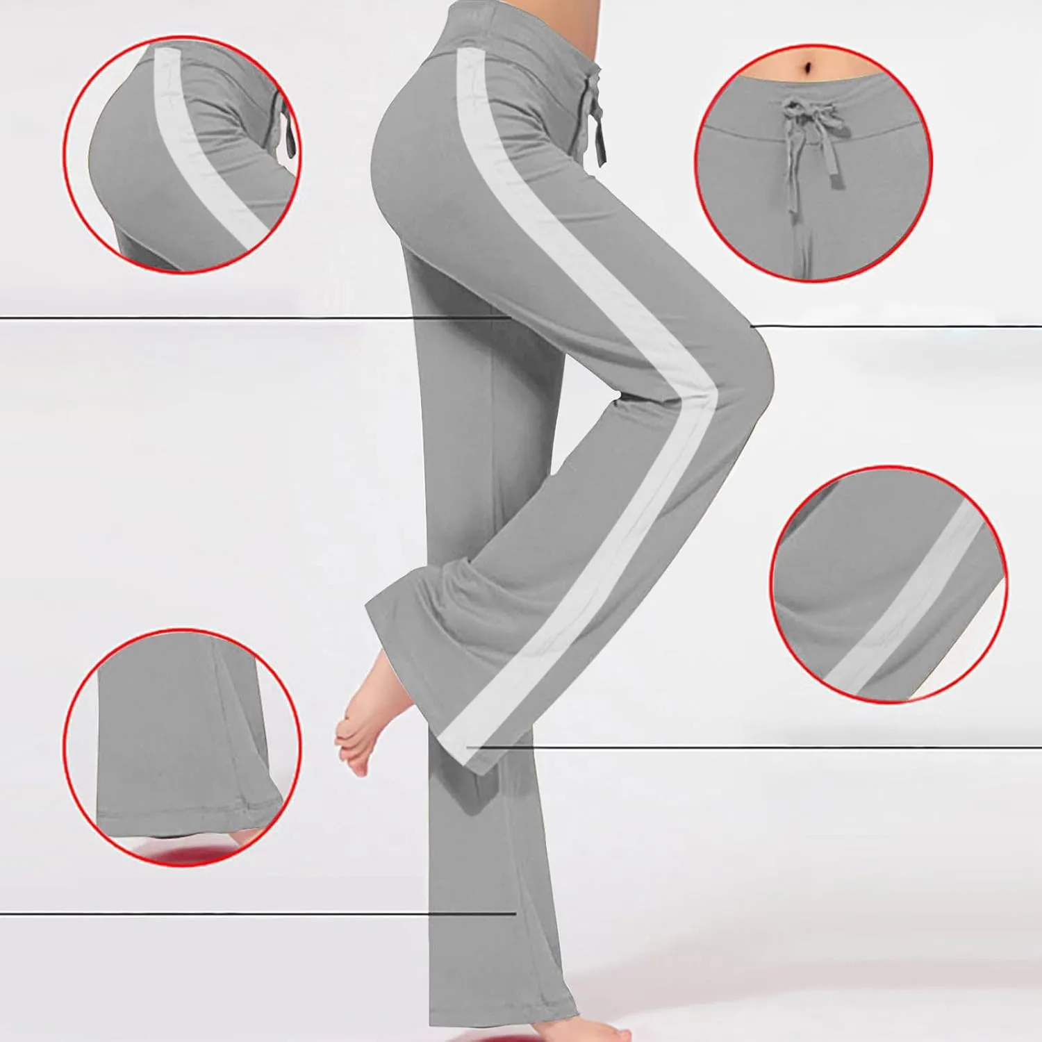 Women Yoga Pants Long Modal Comfy Drawstring Trousers Loose Straight Leg Yoga Running Athletic Lounge Pants