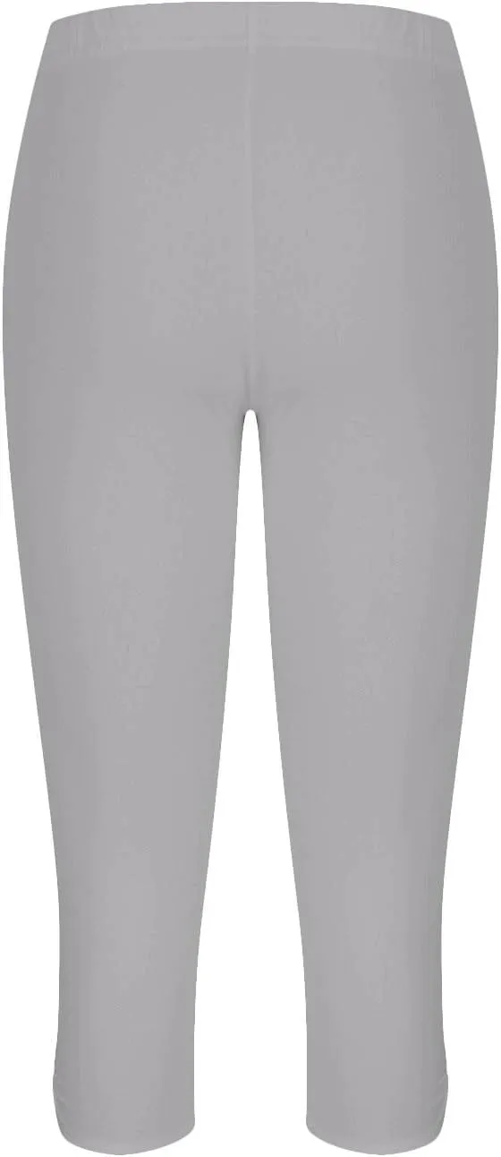 Women's Capri Trouser Ladies Three Quarter Half Pants Slim Fitting Yoga Gym Shorts High Waisted 3/4 Elasticated Trouser