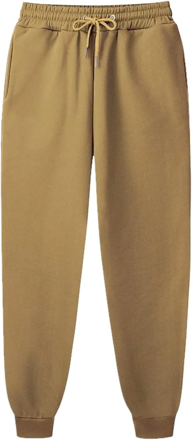 Women's Casual Elastic High Waist Running Sweatpants Business Casual Solid Color Cotton Soft Comfy Trousers Straight Leg Pant