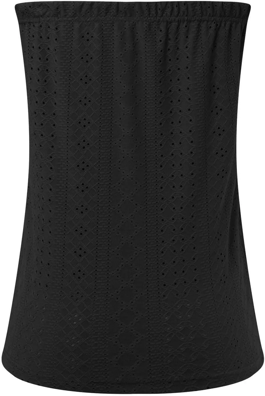 Women's Eyelet Tube Tops Strapless Bandeau Tank Top Casual Summer Sleeveless Shirts Loose Casual Basic Tees