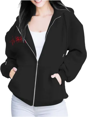 Women's Fleece Lined Zip Up Hoodies Cropped Zip Up Hoodie Women's French Full Zip Hoodie Available In Large Sizes