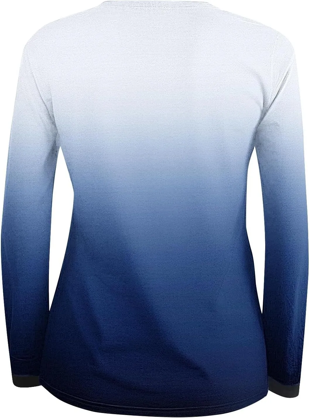 Women's Gradient Oversized Pullover Tops Spring Fashion Casual Blouses Crewneck Long Sleeve T Shirts Loose Tunic Tees
