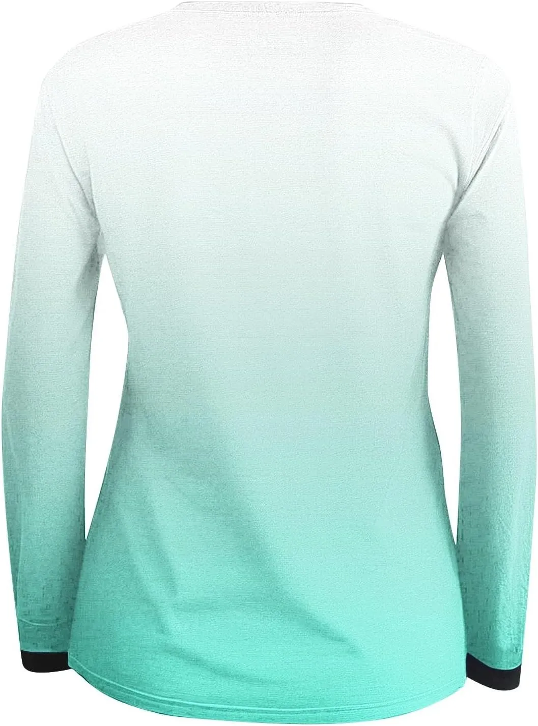 Women's Gradient Oversized Pullover Tops Spring Fashion Casual Blouses Crewneck Long Sleeve T Shirts Loose Tunic Tees