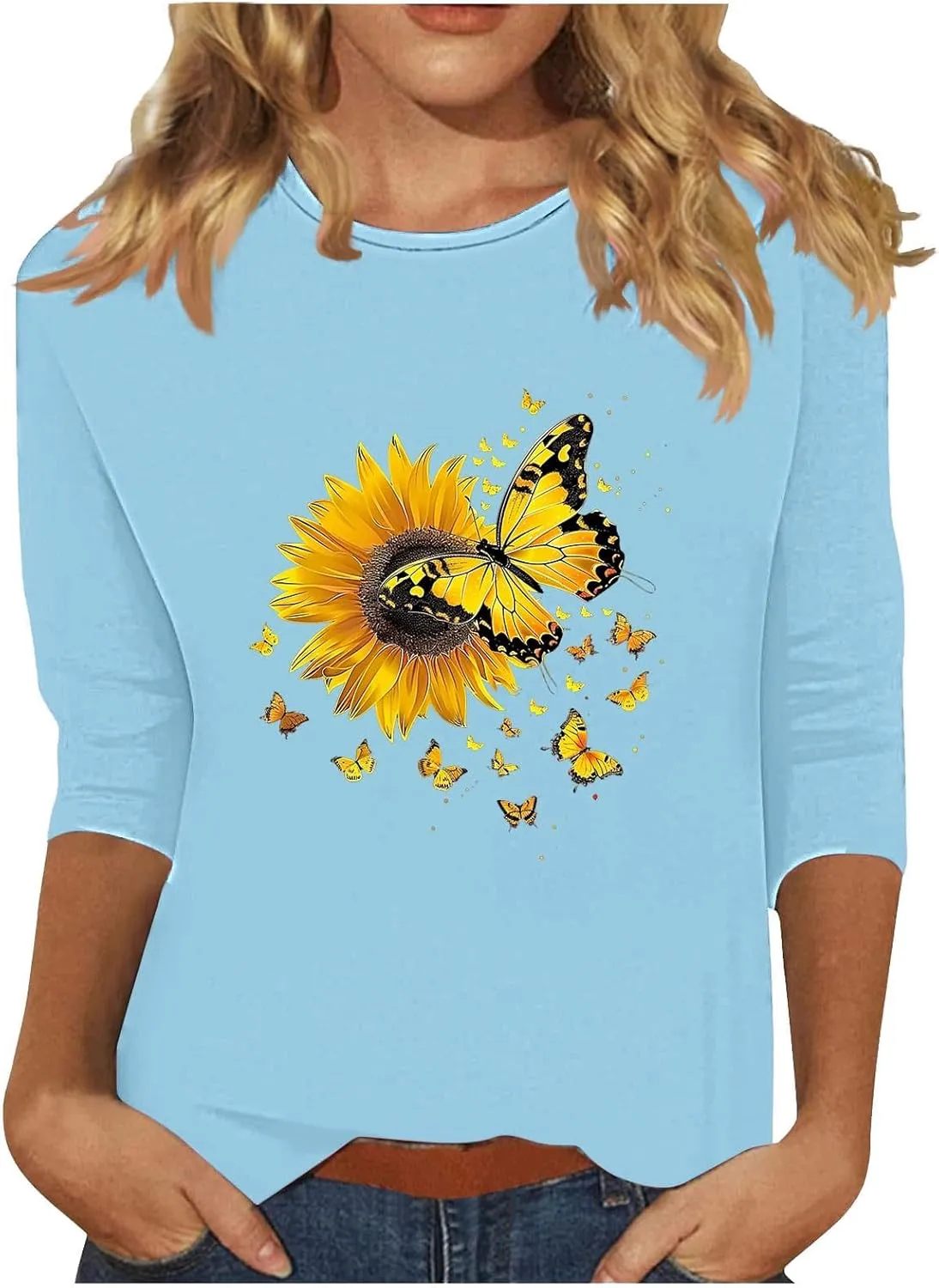 Womens Graphic Tees Sunflower Shirts Vintage Flower Graphic Tees Shirts Inspirational Tees Casual Going Out Shirt Tops