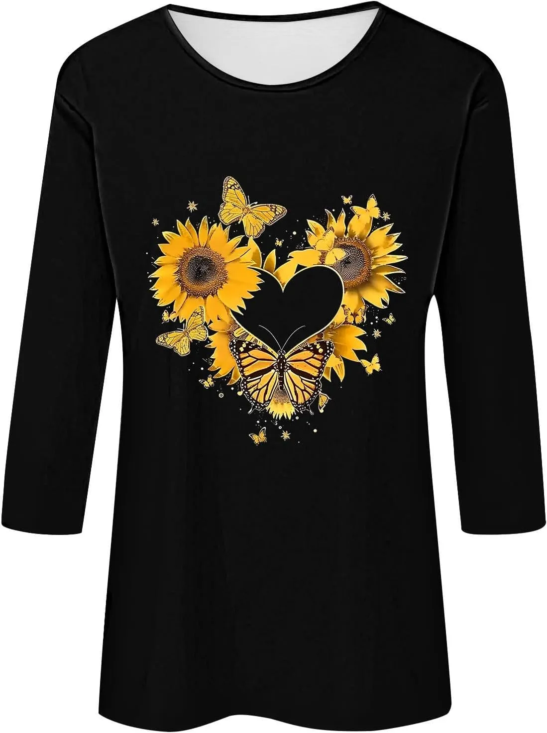 Womens Graphic Tees Sunflower Shirts Vintage Flower Graphic Tees Shirts Inspirational Tees Casual Going Out Shirt Tops