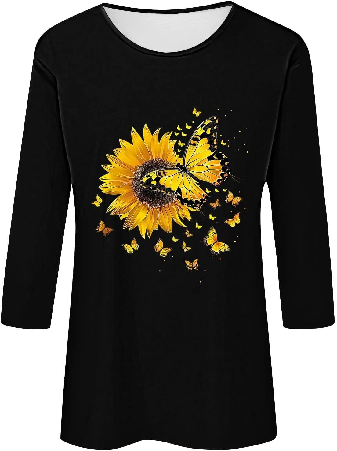 Womens Graphic Tees Sunflower Shirts Vintage Flower Graphic Tees Shirts Inspirational Tees Casual Going Out Shirt Tops