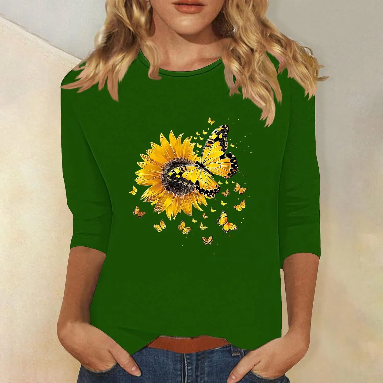 Womens Graphic Tees Sunflower Shirts Vintage Flower Graphic Tees Shirts Inspirational Tees Casual Going Out Shirt Tops