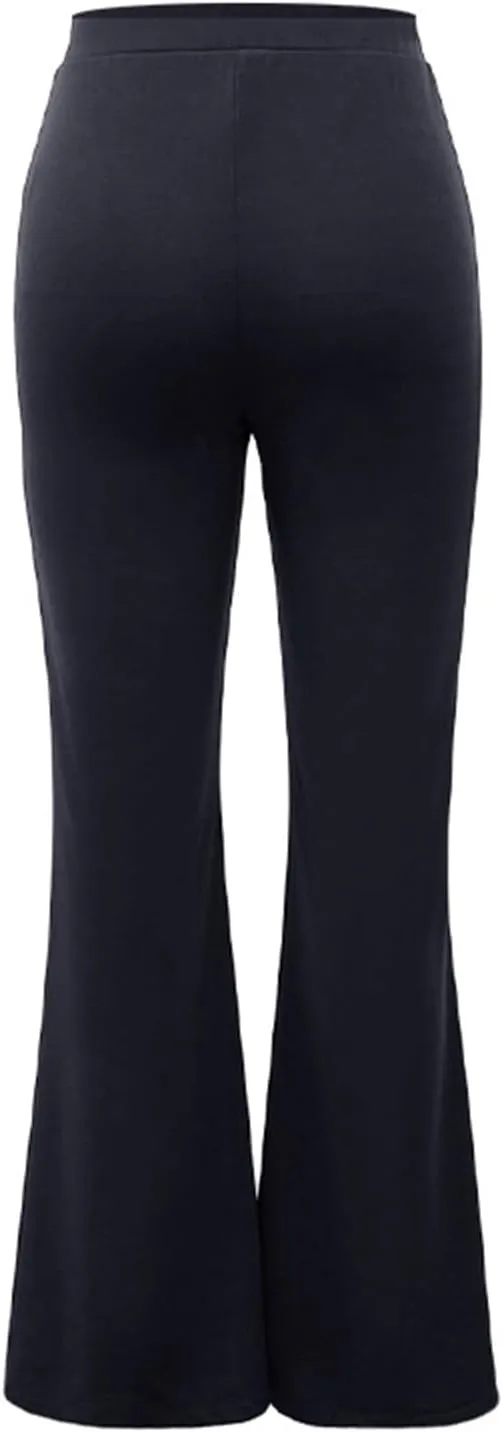 Women's High Waist Solid Suit Pants Casual Straight Wide Leg Trousers Simple Trendy Fitted Flared Pant Hip Lift Yoga Pants