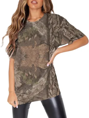 Women's Latest Casual Fishionable Summer Oversized T Shirts Short Sleeve Y2K 2024 Tops Loose Fit Crewneck