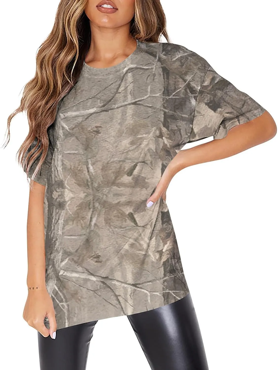 Women's Latest Casual Fishionable Summer Oversized T Shirts Short Sleeve Y2K 2024 Tops Loose Fit Crewneck
