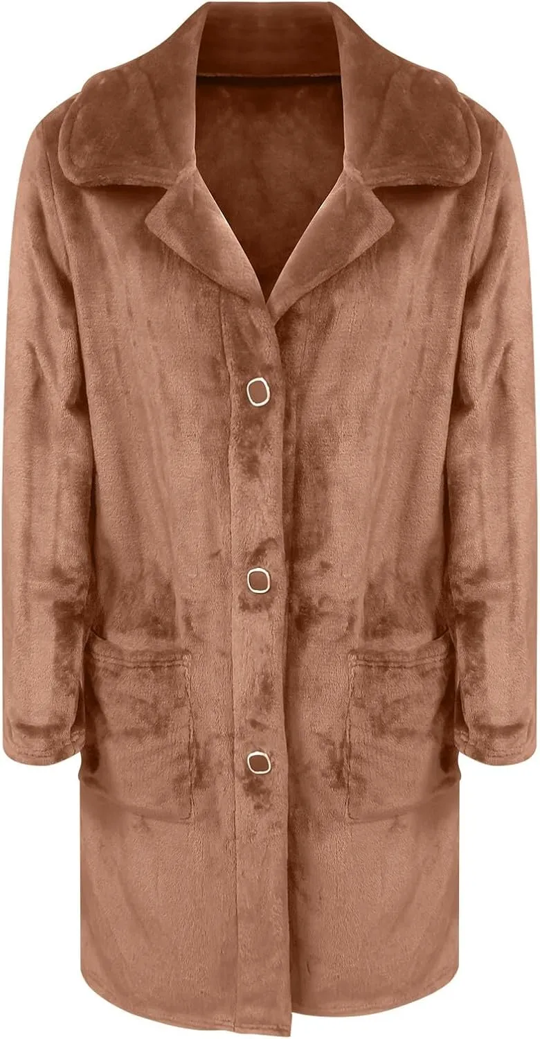 Women's Long Blazer Jackets Single Breasted Notch Lapel Oversized Work Casual Coats 2024 Fall Outerwear with Pockets