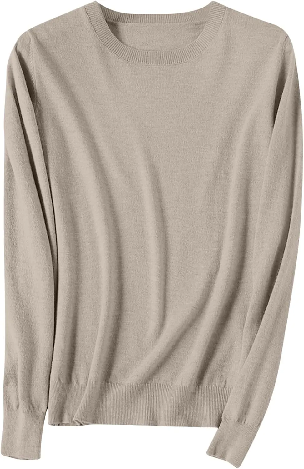 Women's Long Sleeve Shirts Crewneck Sweater Knitting Tops Lightweight Relaxed Fit Blouse Underscrubs Layer Basic Tees