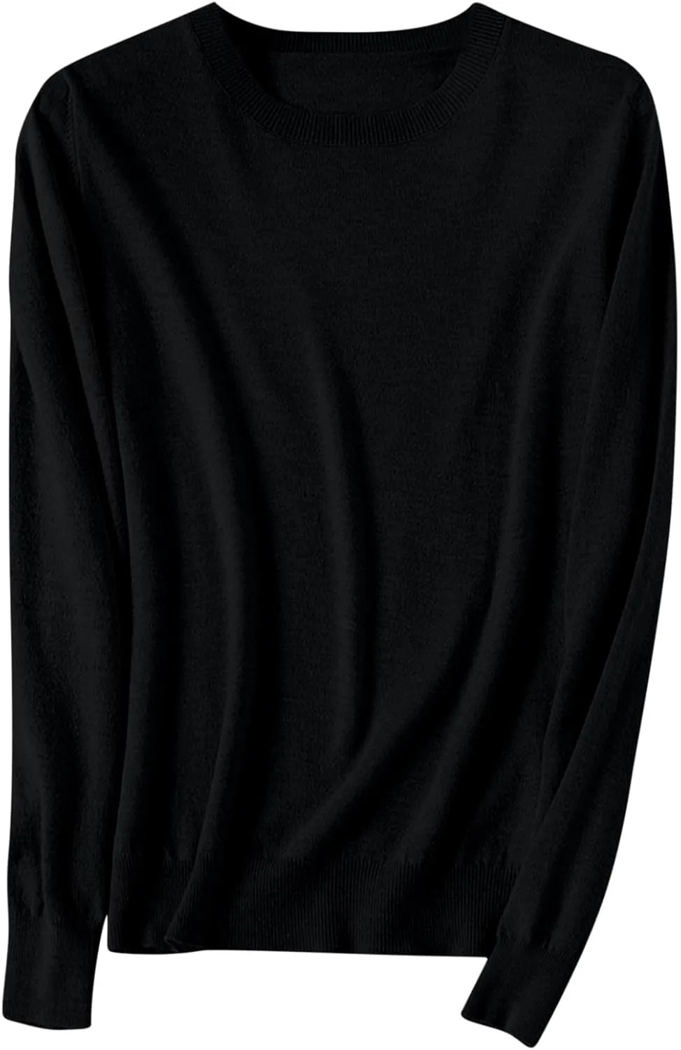 Women's Long Sleeve Shirts Crewneck Sweater Knitting Tops Lightweight Relaxed Fit Blouse Underscrubs Layer Basic Tees