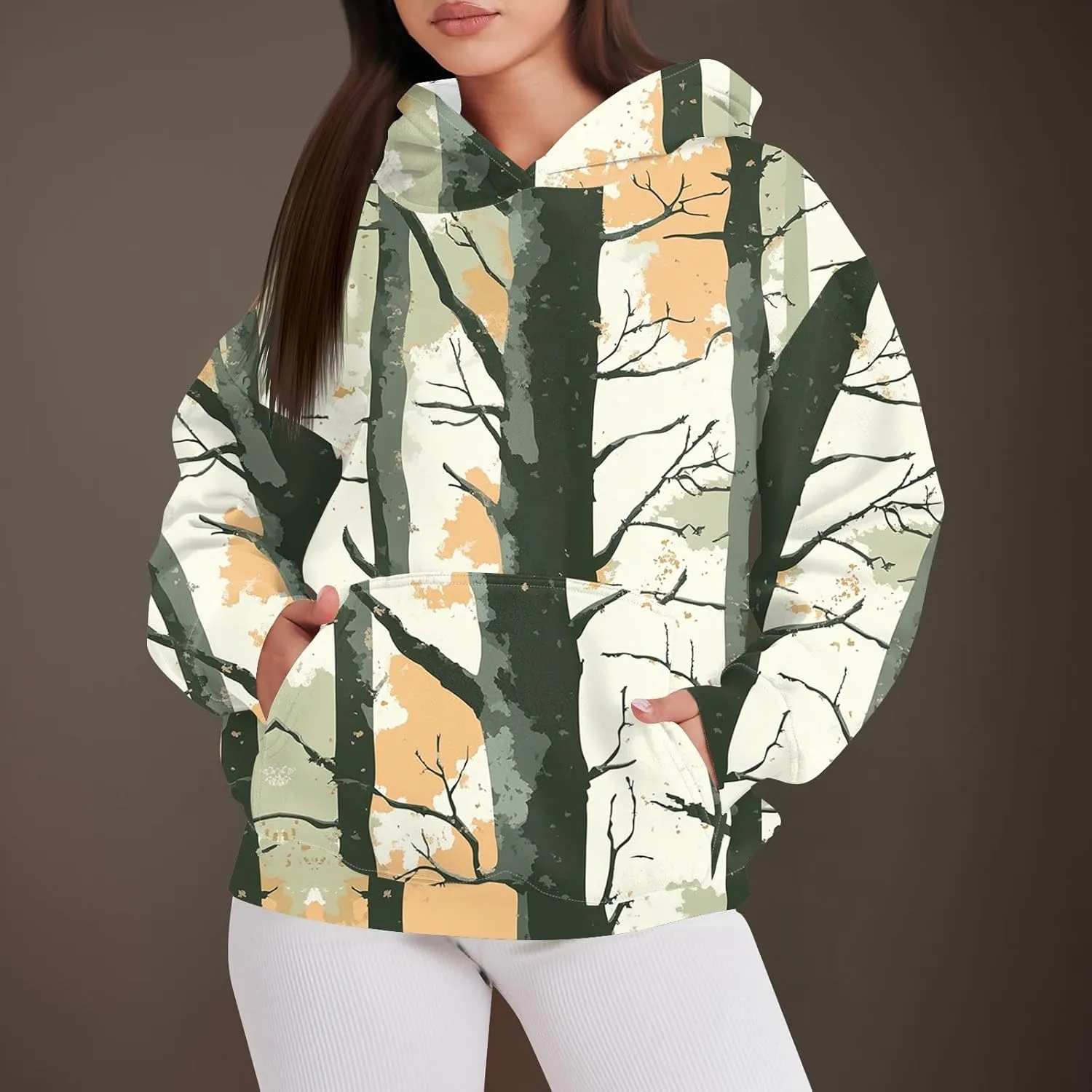 Womens Oversized Camo Sweatshirts Hoodies Loose Tops Pullover Sweaters cute hoodies Tops for women with Pocket