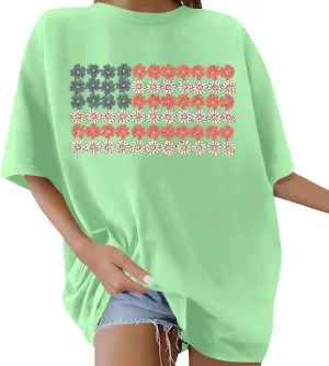 Womens Oversized Graphic Tshirt: Vintage Wildflower Shirt Boho Hiking T Shirt Nature Life Tee Summer Floral Plant Tops