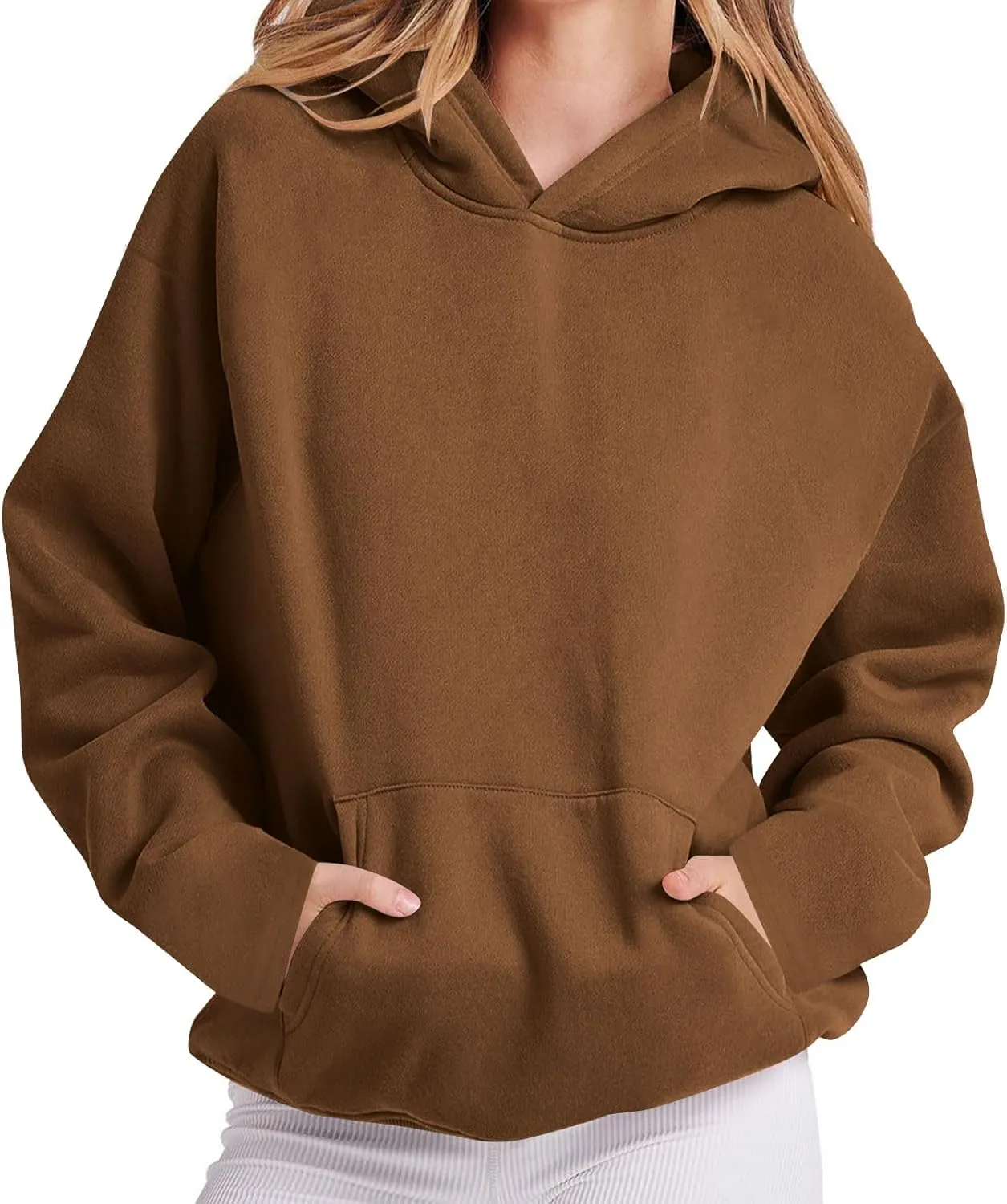 Womens Oversized Hoodies Fall Fashion Fleece Sweatshirts Long Sleeve Sweater Workout Hooded Pullover with Pockets