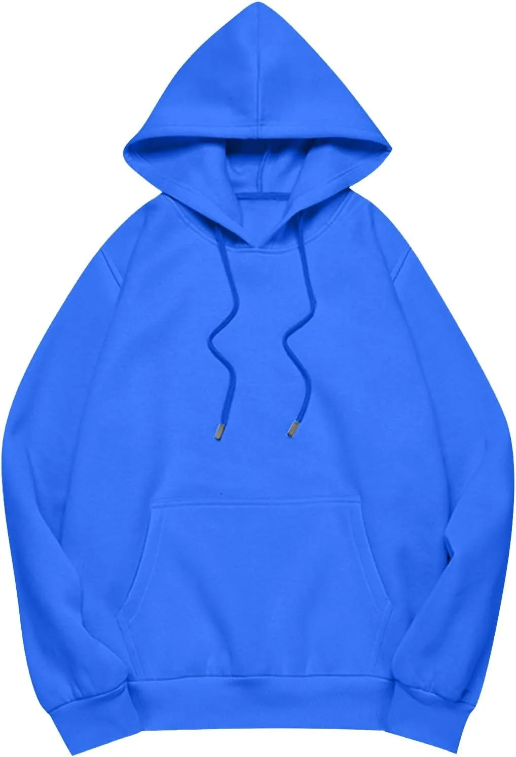 Womens Oversized Hoodies Fleece Solid Color Long Sleeve Sweatshirts with Pockets Winter Basic Pullover 2024 Fashion Tops