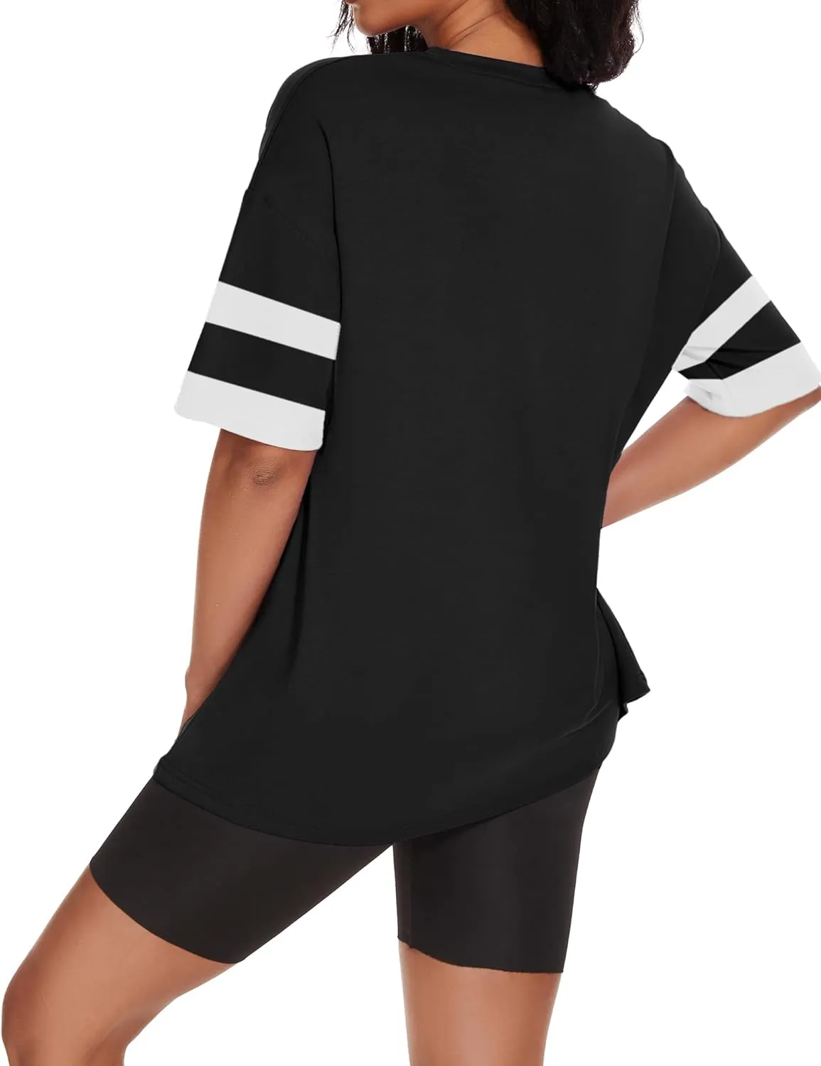 Women's Oversized T Shirts Summer Casual Crewneck Tunic Tops Short Sleeve Cozy Comfy Cotton Basic Tees