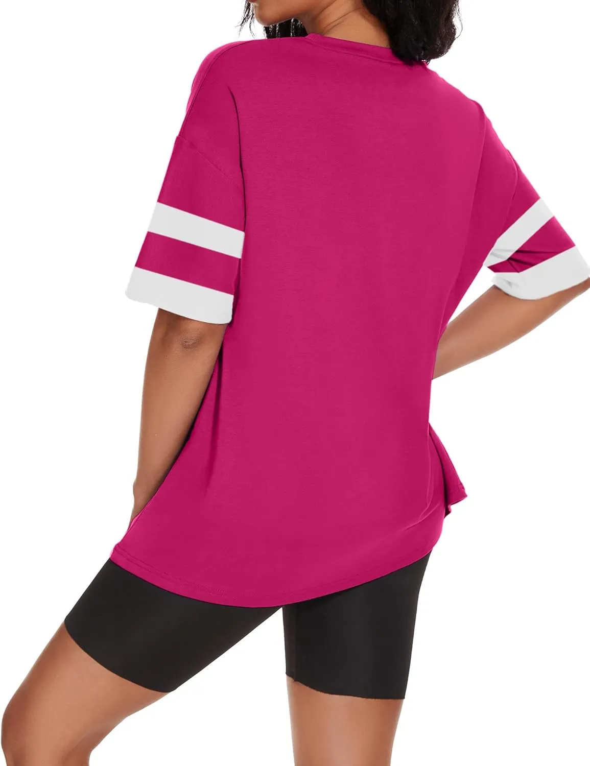 Women's Oversized T Shirts Summer Casual Crewneck Tunic Tops Short Sleeve Cozy Comfy Cotton Basic Tees