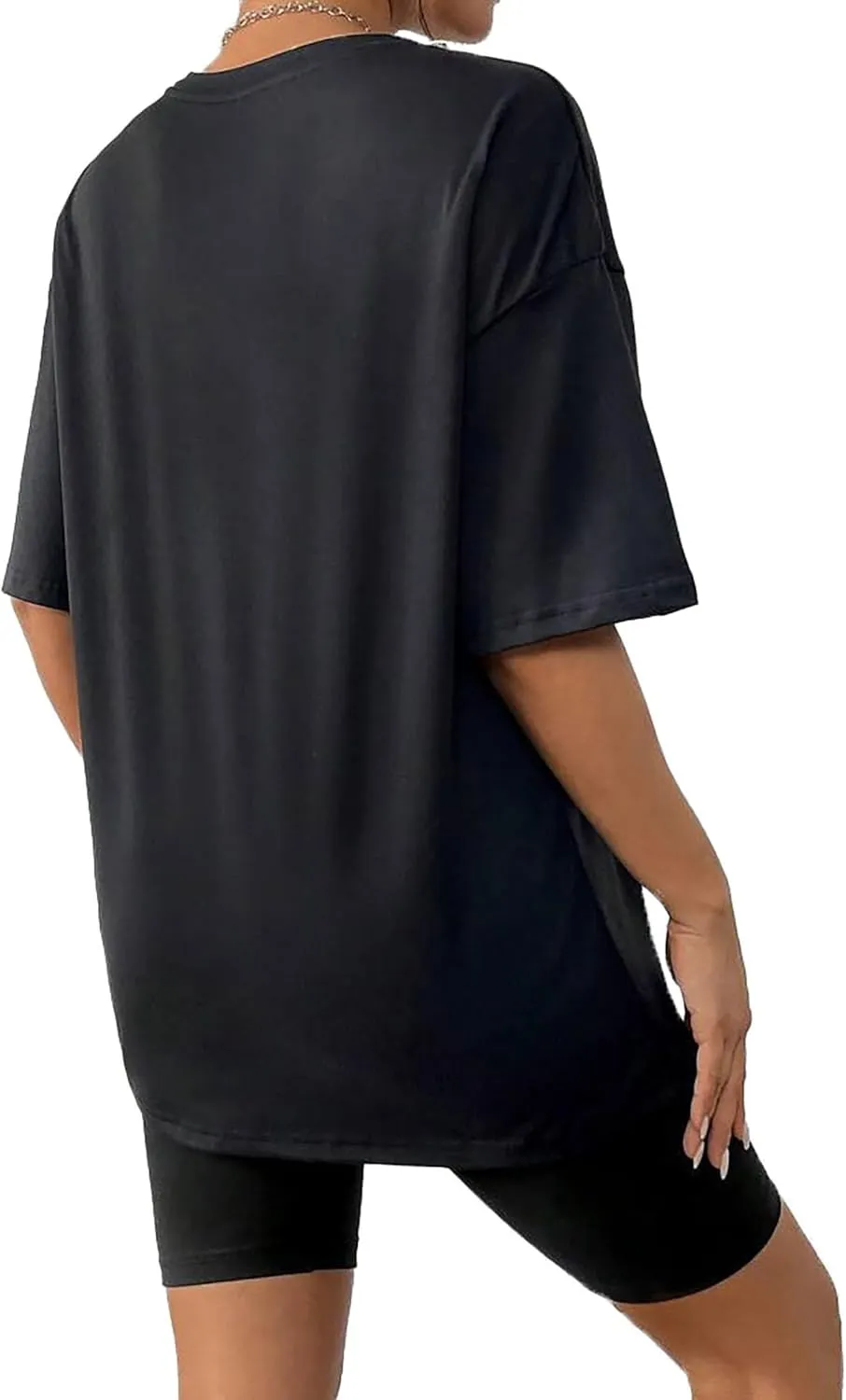Women's Oversized T Shirts Summer Short Sleeve Tops Casual Loose Crew Neck Basic Tees Beach Vacation