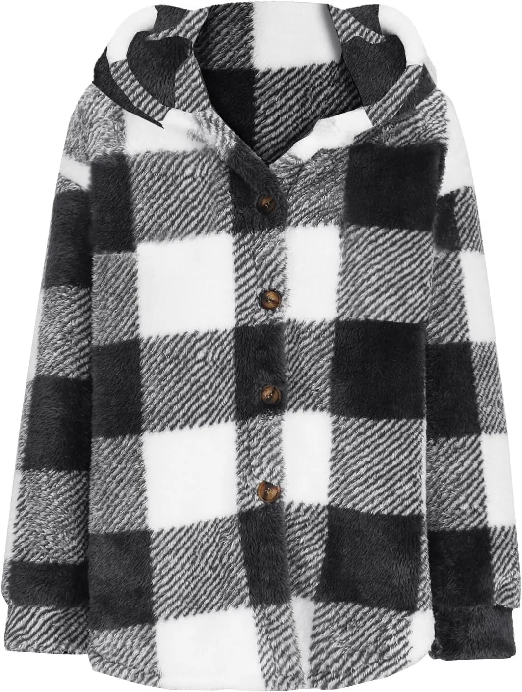 Womens Plaid Shacket Fall Jacket Fleece Lined Button Up Cardigan Plaid Lapel Casual Coats Y2K Shirt Jackets 2024