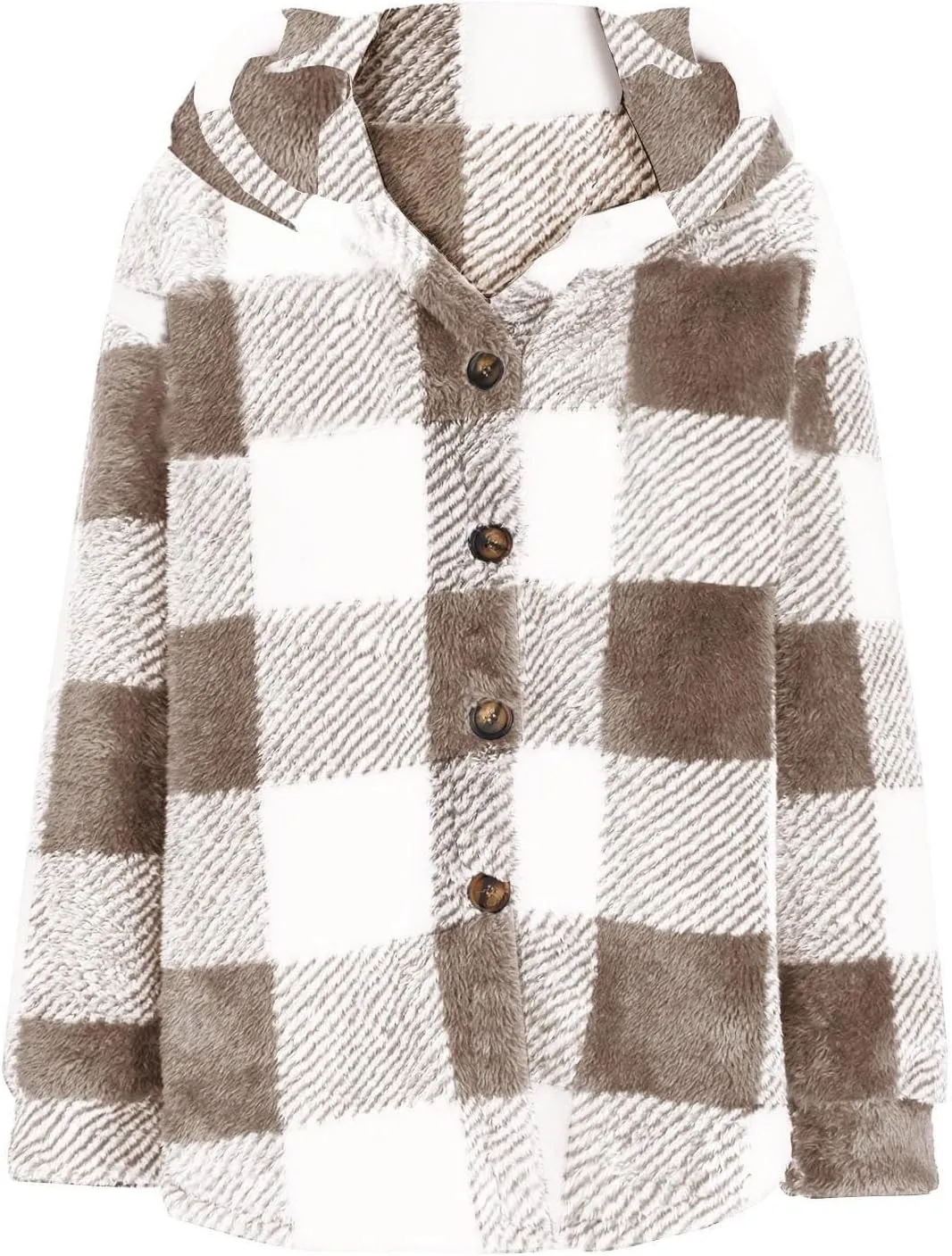 Womens Plaid Shacket Fall Jacket Fleece Lined Button Up Cardigan Plaid Lapel Casual Coats Y2K Shirt Jackets 2024